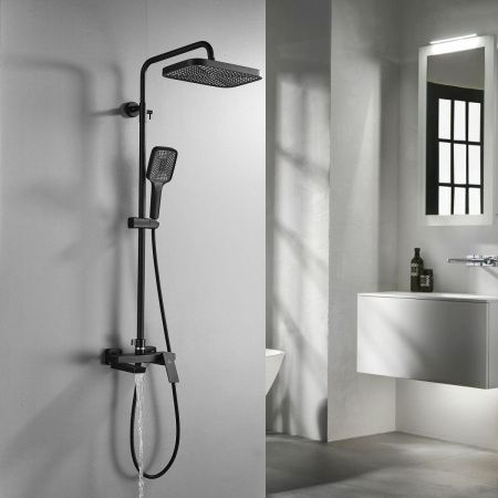 Душевая стойка Rose R1836H настенная цвет черный