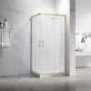 Душевой уголок Veconi Rovigo RV27G-100100-01-C8 100х100 стекло прозрачное профиль золото без поддона