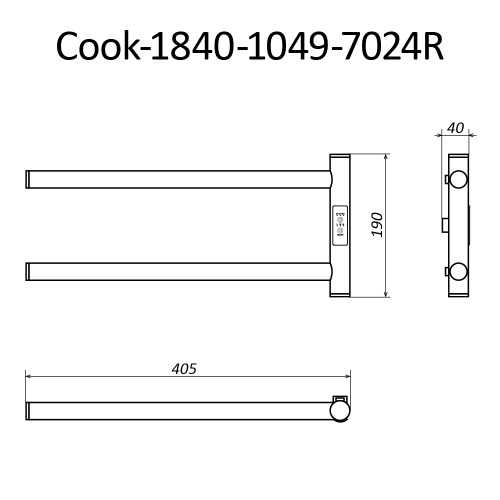 Полотенцесушитель Маргроид Cook Cook-1840-1049-7024R 41х19 электрический графитовый серый - фото 5