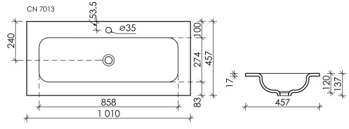 Раковина Ceramica Nova GRACE 101 см CN7013MB накладная цвет черный матовый - фото 4