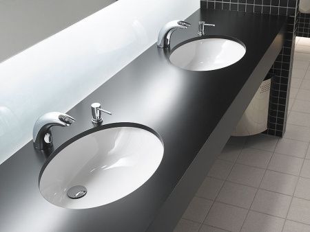 Раковина из сантехнического фарфора Vitra Arkitekt 6069B003-0012 60х50 встраиваемая цвет белый без отверстий под смеситель