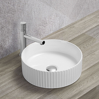 Раковина из сантехнического фарфора Vincea VBS-501 36х36 накладная цвет белый без отверстий под смеситель