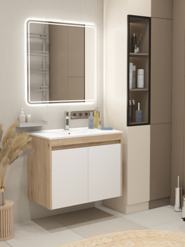 Тумба под раковину Teymi Netta T60605 80х46х62 подвесная цвет дуб - фото 2