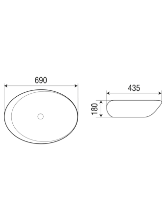 Раковина из сантехнического фаянса WeltWasser WW SK 10000004596 40 см накладная цвет белый без отверстий под смеситель