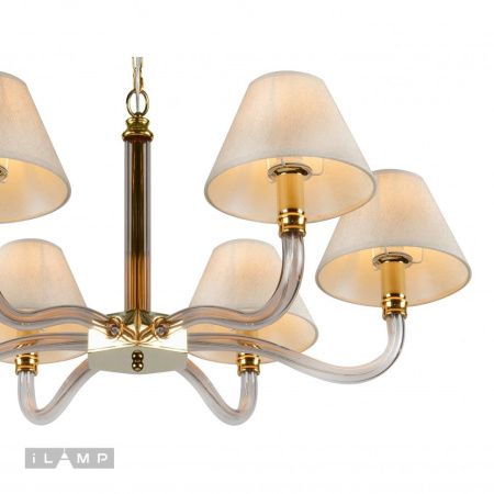 Люстра подвесная iLamp Amber (Амбер) YT2043-6 GD+Coffee