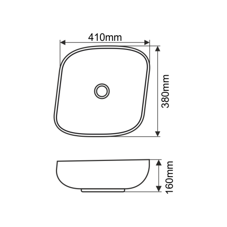 Раковина из сантехнического фарфора Melana 320329-805 40х40 накладная цвет белый без отверстий под смеситель