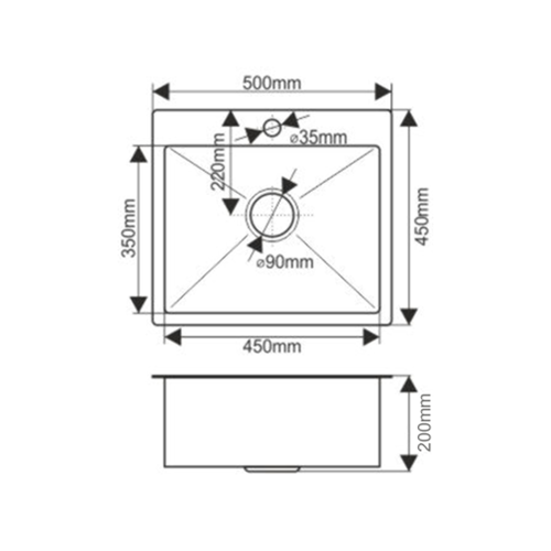 Кухонная мойка Melana ProfLine MLN-R5045HK 50x45 цвет сатин - фото 2