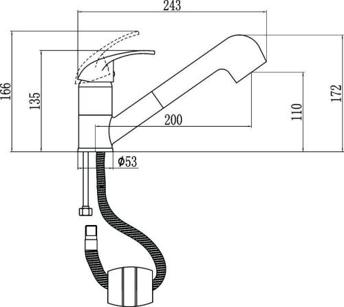 Смеситель для кухни Fmark FM6003H на мойку черный - фото 2