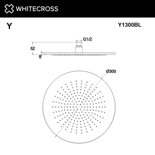 Верхний душ Whitecross Y black Y1300BL черный матовый - фото 2