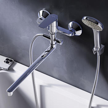 Смеситель для ванны и душа Am.Pm Gem F90A90100 настенный хром