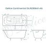 Ванна чугунная Delice Continental DLR230641-AS 130х70 пристенная прямоугольная без ножек с антискользящим покрытием