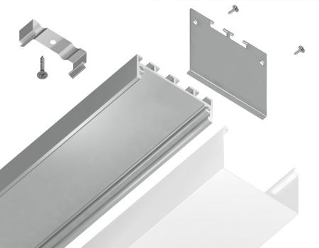 Алюминиевый профиль для светодиодной ленты до 33,4мм Ambrella Light Profile System (Профиле Сыстем) GP3070AL