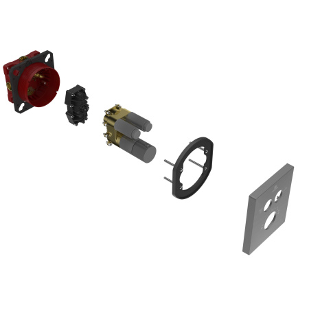 Смеситель для душа Vincea VSCV-321T-MGM встраиваемый в стену вороненая сталь с термостатом