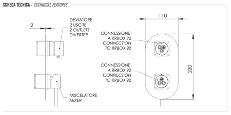Смеситель для душа Remer X Style X92KB встраиваемый в стену хром