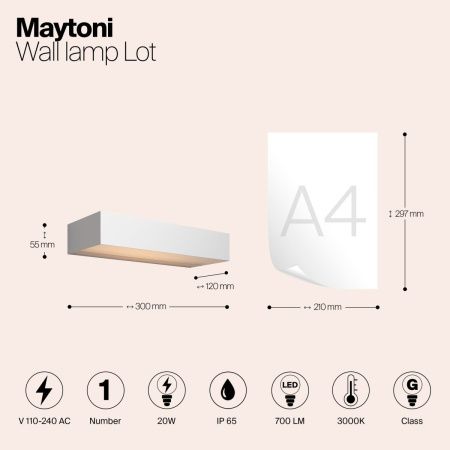 Уличный настенный светильник Maytoni Outdoor Lot (Лот) O428WL-L20W3K