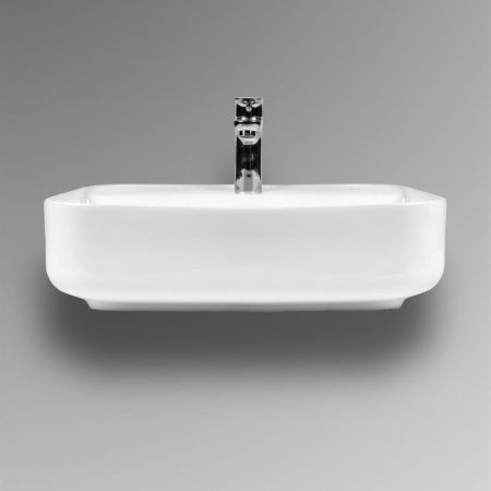 Раковина из сантехнического фарфора Bond Cube S13-500 50х40 накладная цвет белый 1 отверстие под смеситель