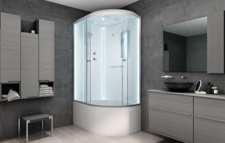 Душевая кабина AvaCan D120SLLED 120х80 асимметричная с крышей ориентация левая