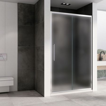 Душевая дверь Abber Schwarzer Diamant AG30150MH 150х195 стекло матовое профиль хром