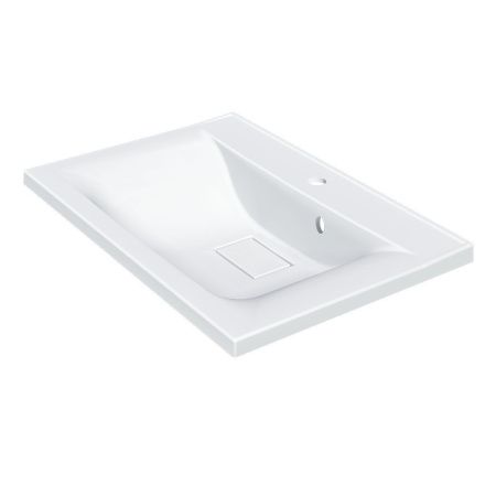 Раковина из искусственного камня Vincea VCB-3M650W 70х50 встраиваемая цвет белый 1 отверстие под смеситель