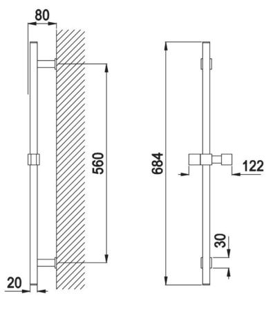 Душевая штанга Cezares CZR CZR-B-SDQ-NOP цвет черный