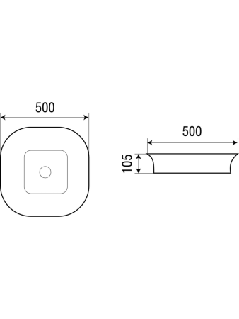Раковина из сантехнического фаянса WeltWasser WW SK 10000003836 50х50 подвесная цвет белый без отверстий под смеситель
