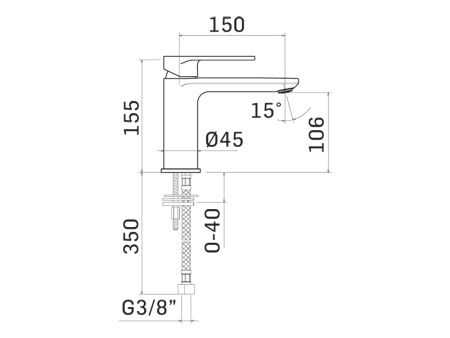 Смеситель Mamoli Sadler 4603S150600K на столешницу черный матовый