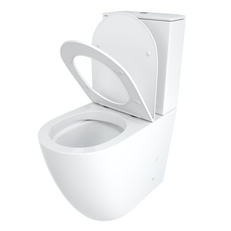 Унитаз напольный с бачком Cerutti SPA CT8709 белый с сиденьем микролифт безободковый каскадный смыв