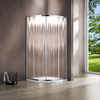 Душевой уголок Vincea Garda VSQ-1G100CH 100х100 стекло текстурное профиль хром глянцевый без поддона