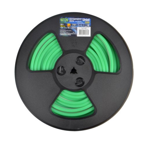 Светодиодная лента Uniel ULS-N11-2835-120LED/m-8mm-IP67-DC24V-10W/m-15M-GREEN катушка в герметичной упаковке - фото 2