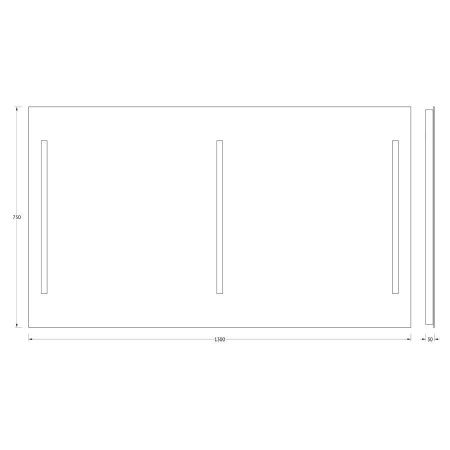 Зеркало Evoform Lumline BY 2022 130х80 подвесное