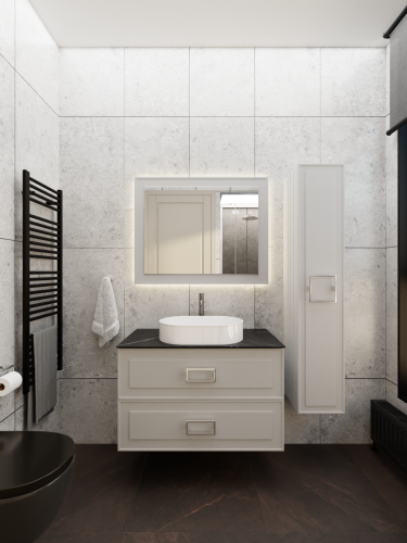 Тумба со столешницей La Fenice CUBO TWIN NFNC-01-CUB-C-90-2-3-GB 90х62х49 подвесная цвет бежевый - фото 5