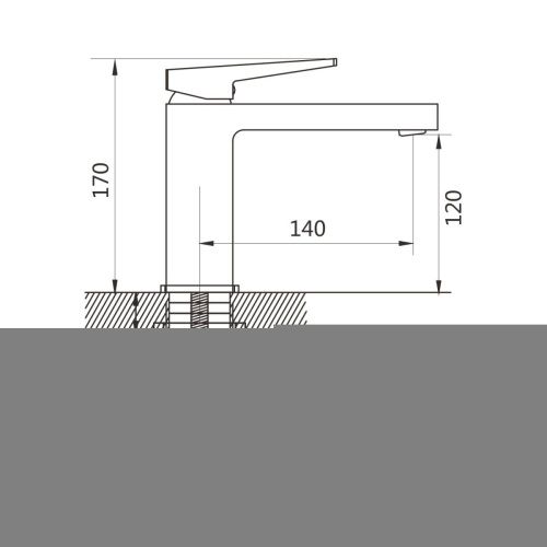 Смеситель Shevanik S8901T-1 на раковину оружейная сталь - фото 3