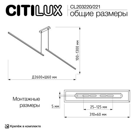 Светильник подвесной Citilux Стиг CL203221