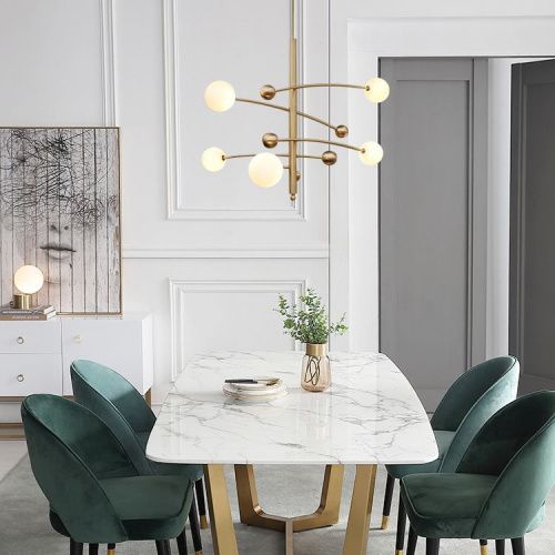 Люстра на штанге Delight Collection Globe Mobile (Глобе Мобиле) 10215P/5 brass - фото 4