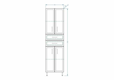 Шкаф-пенал Stella Polar Концепт SP-00000149 50х180 напольный цвет белый