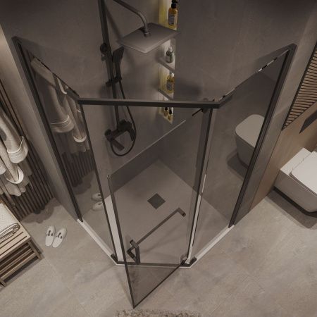 Душевой уголок Grossman Pragma 302.K33.03.9090.21.10 90х90 стекло тонированное профиль черный без поддона