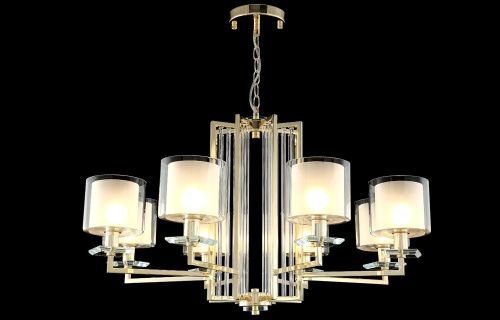 Люстра подвесная Crystal Lux Nicolas (Ницолас) NICOLAS SP-PL8 GOLD/WHITE - фото 4