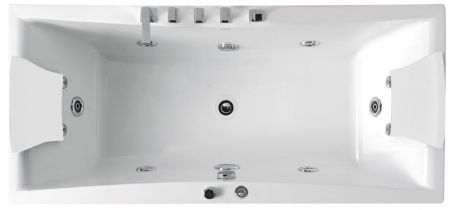 Ванна акриловая гидромассажная Gemy G9076 B 175х80 пристенная прямоугольная с каркасом