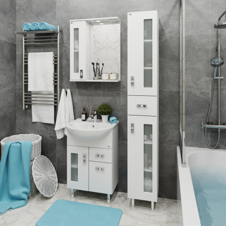 Зеркало-шкаф Onika Кристалл 205817 58х16х71 подвесной цвет белый