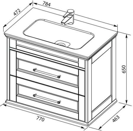 Раковина из искусственного камня Aquanet Бостон 00257887 80х50 полувстраиваемая цвет белый 1 отверстие под смеситель