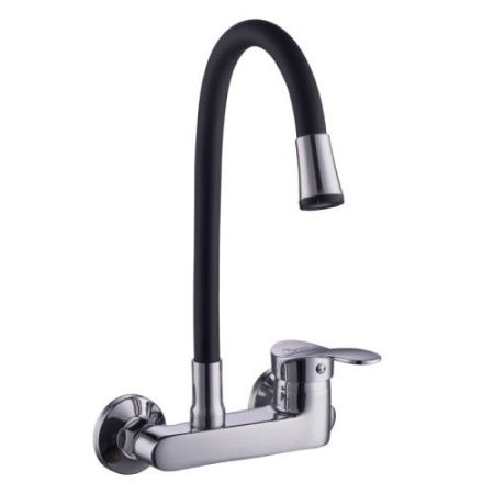 Смеситель для кухни Plstart PD46001-7 настенный черный/хром