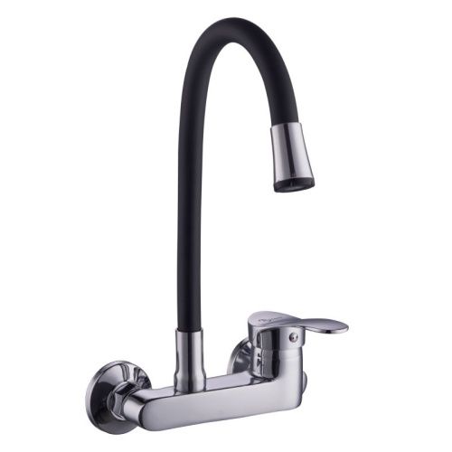 Смеситель для кухни Plstart PD46001-7 настенный черный/хром - фото 2