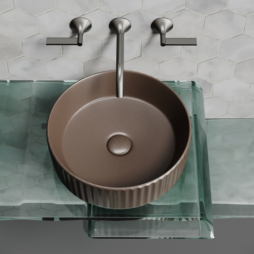 Раковина Ceramica Nova ELEMENT 36 см CN6057MDB накладная цвет темно-коричневый матовый - фото 5