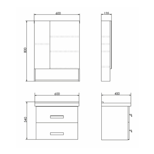 Тумба с раковиной Comforty 00004143490CF 60x45x54 - фото 2