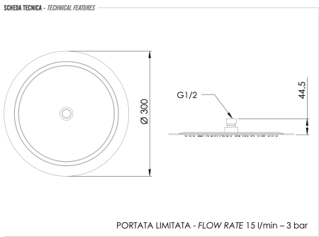 Верхний душ Remer 357UFM30NOX черный матовый