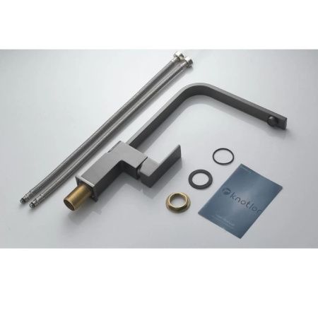Смеситель для кухни Knotlor STABLE KN-21/GM на мойку вороненая сталь
