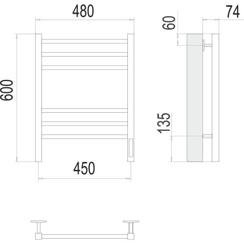 Полотенцесушитель Terminus 4670078527615 48х60 электрический белый - фото 3