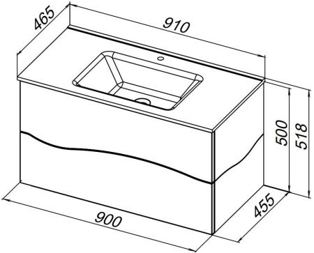 Тумба под раковину Allen Brau Glority 1.35001.NW 90х50 подвесная цвет коричневый