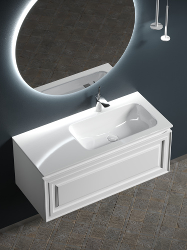 Тумба под раковину Sancos Very VR100RW 100х45х41 подвесная цвет белый - фото 4