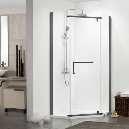 Душевой уголок Azario Edmonton AZ-NNC3231-1 900 BLACK 90х90 стекло прозрачное профиль черный без поддона